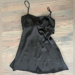 urban outfitters black silk dress